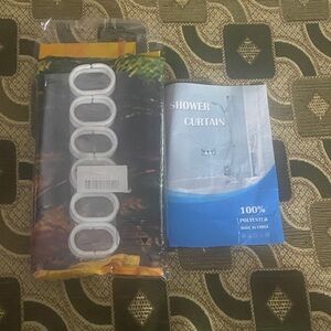 Autumn Forest Print Shower Curtain Set – 12 Hooks Included